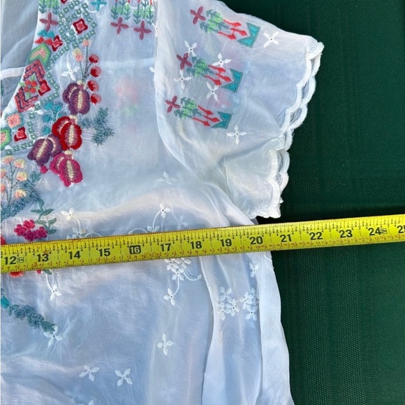 JOHNNY WAS embroidered asymmetrical top - Picture 7 of 7